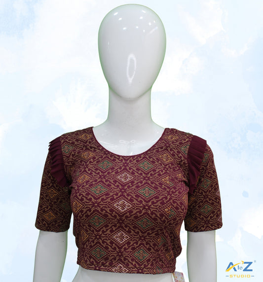 Wine  Crush Blouse with Kite Print