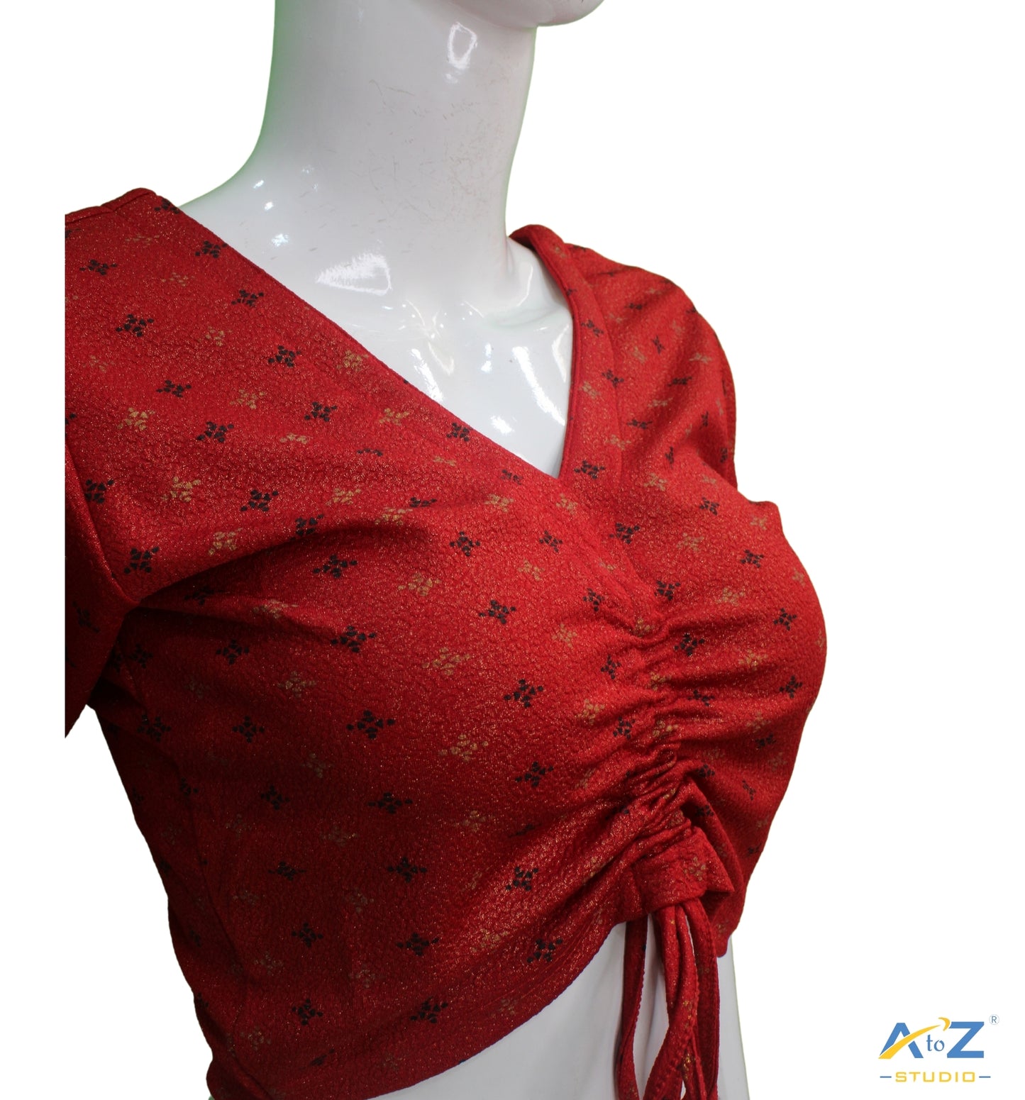 Red Crush Blouse with Foil Print