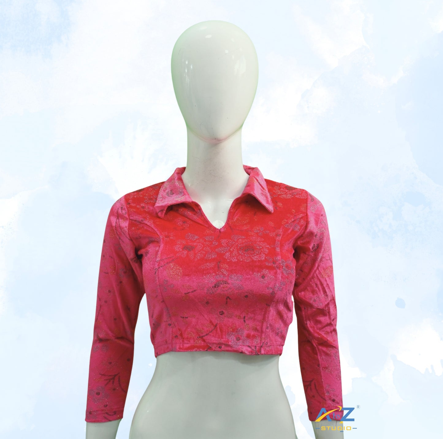 Rani Velvet Blouse with Floral Prints