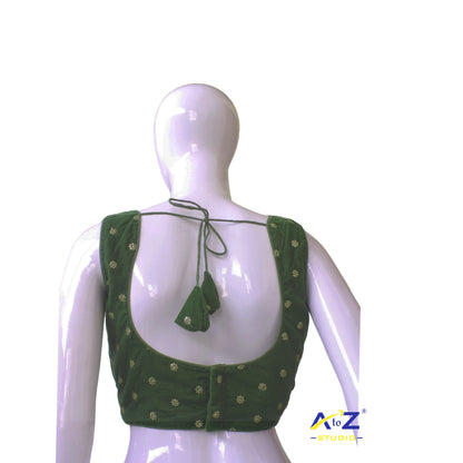 Mehandi Green Elegance Raw Silk Blouse