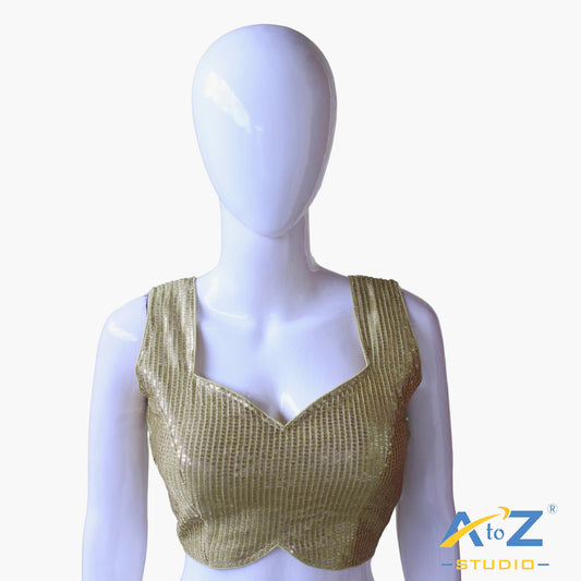 Golden Glow Sequin Statement Blouse