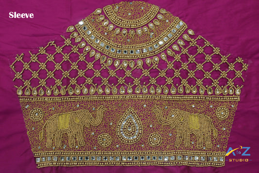 Fandango Silk Blouse Piece With Aari Work