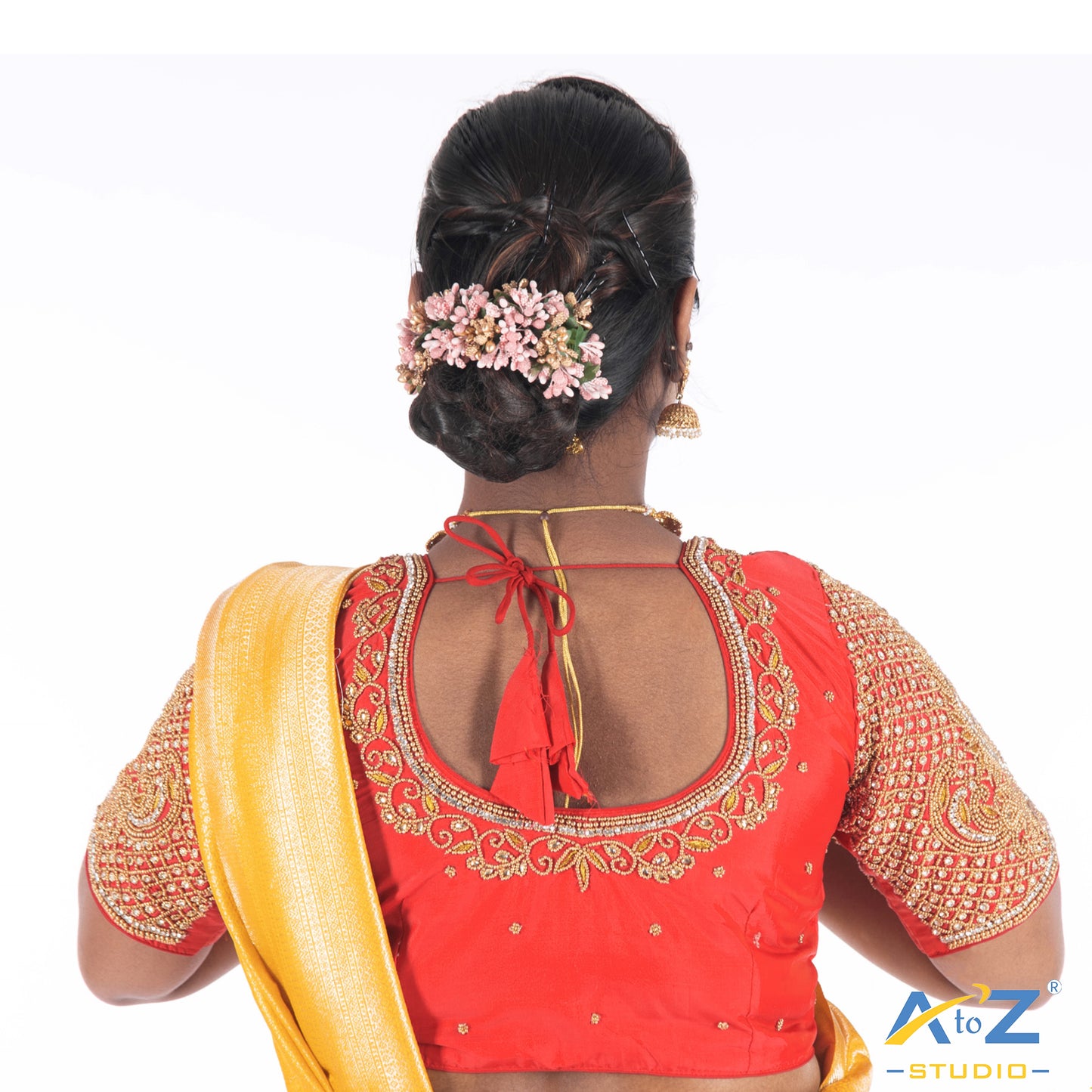 Magenta Pink Silk Cloth Blouse with Chain and kundan design Design