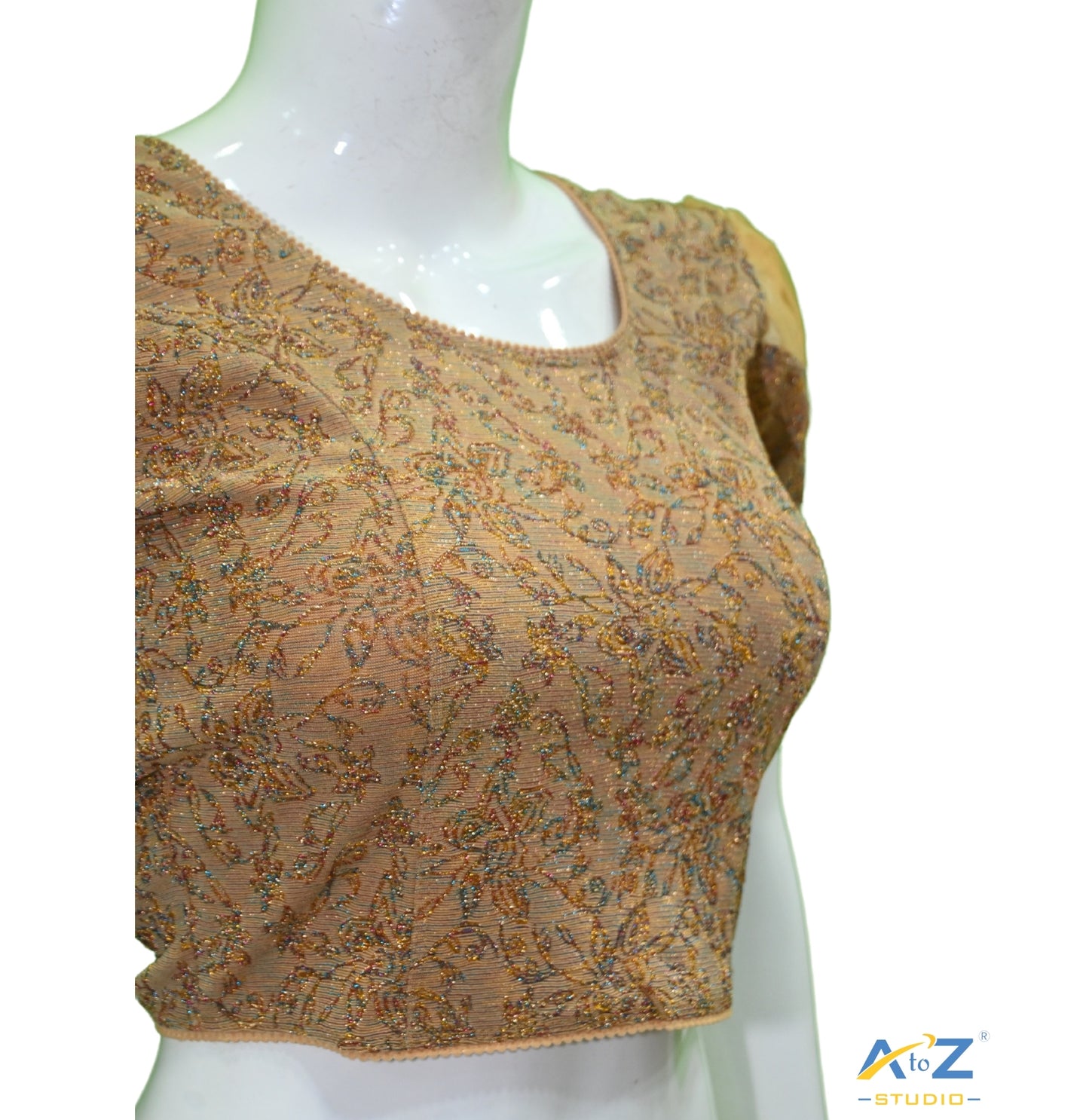 Chiku Metallic Lycra Metallic Jacquard Blouse