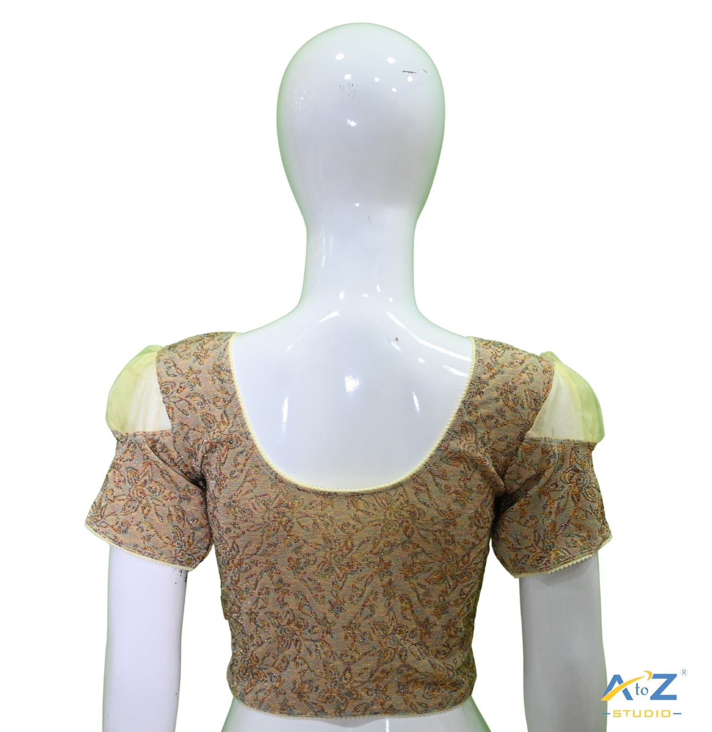 Lemon  Metallic Lycra Metallic Jacquard Blouse