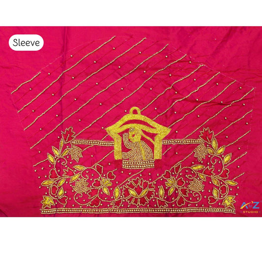 Rani Silk Blouse Piece With Thread Work