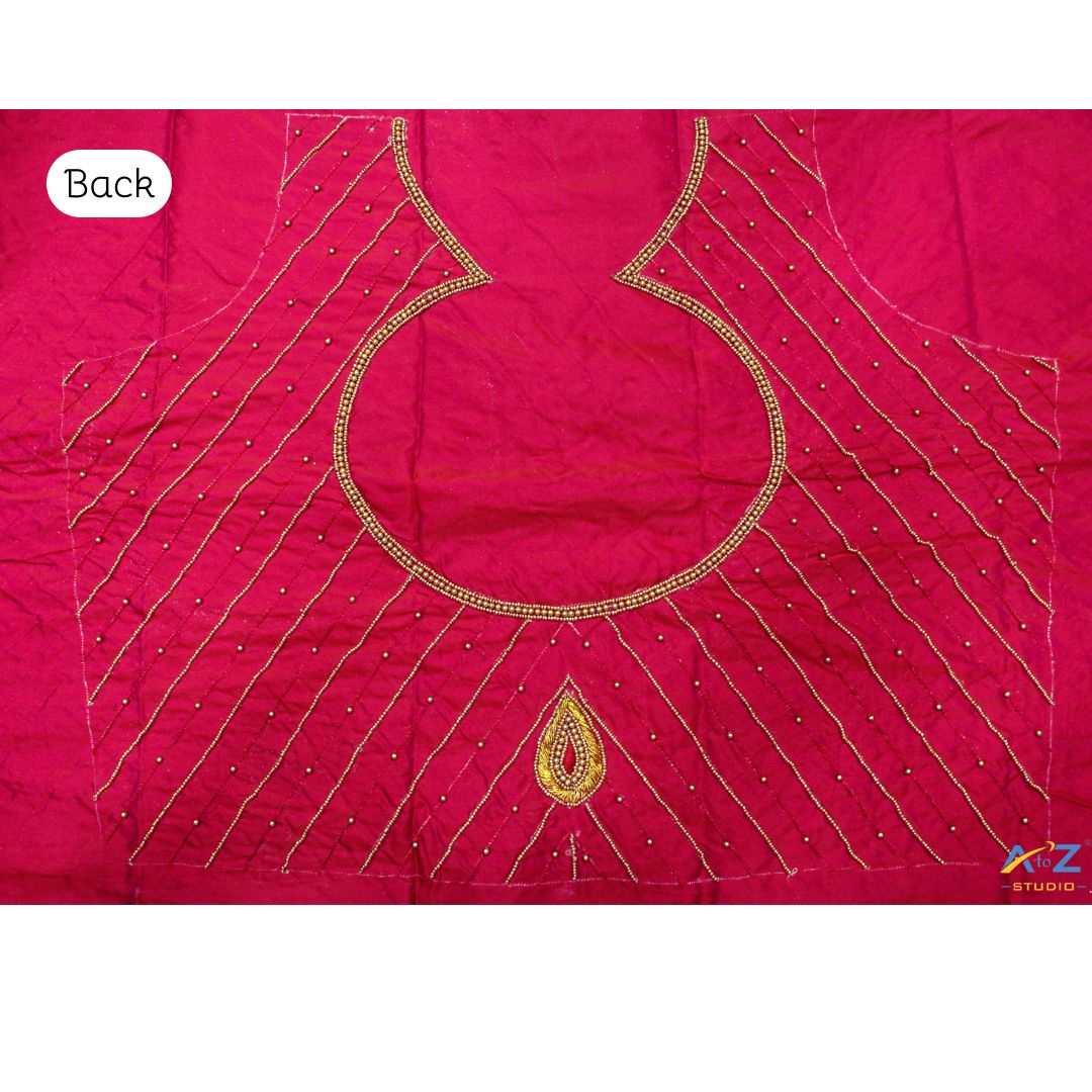 Rani Silk Blouse Piece With Thread Work