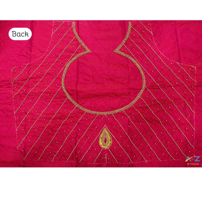 Rani Silk Blouse Piece With Thread Work