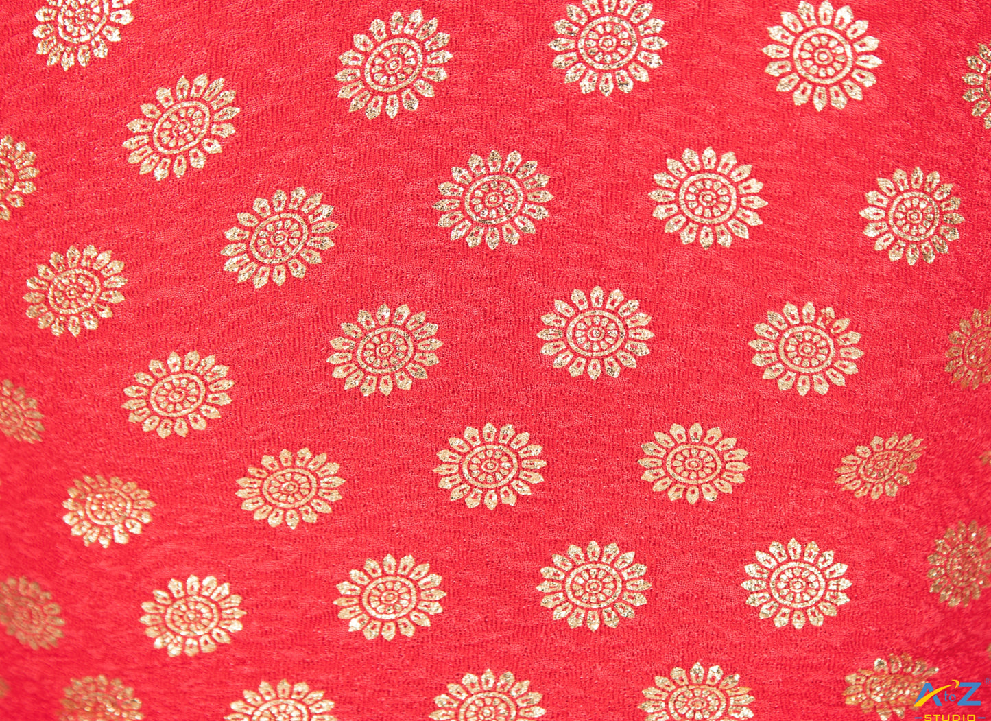 Red Crush Blouse with Golden Sunflower