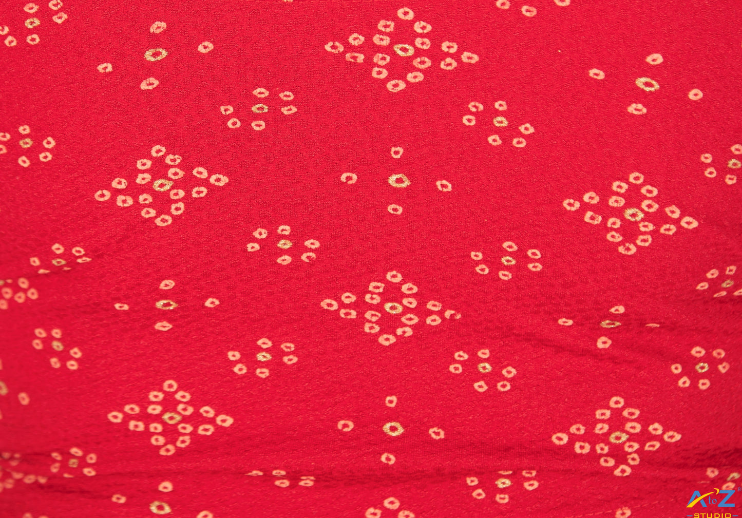 Red Crush Blouse with Bandhani Print