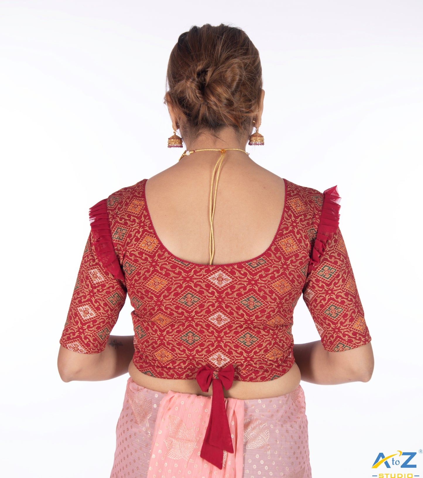 Maroon Crush Blouse with Kite Print