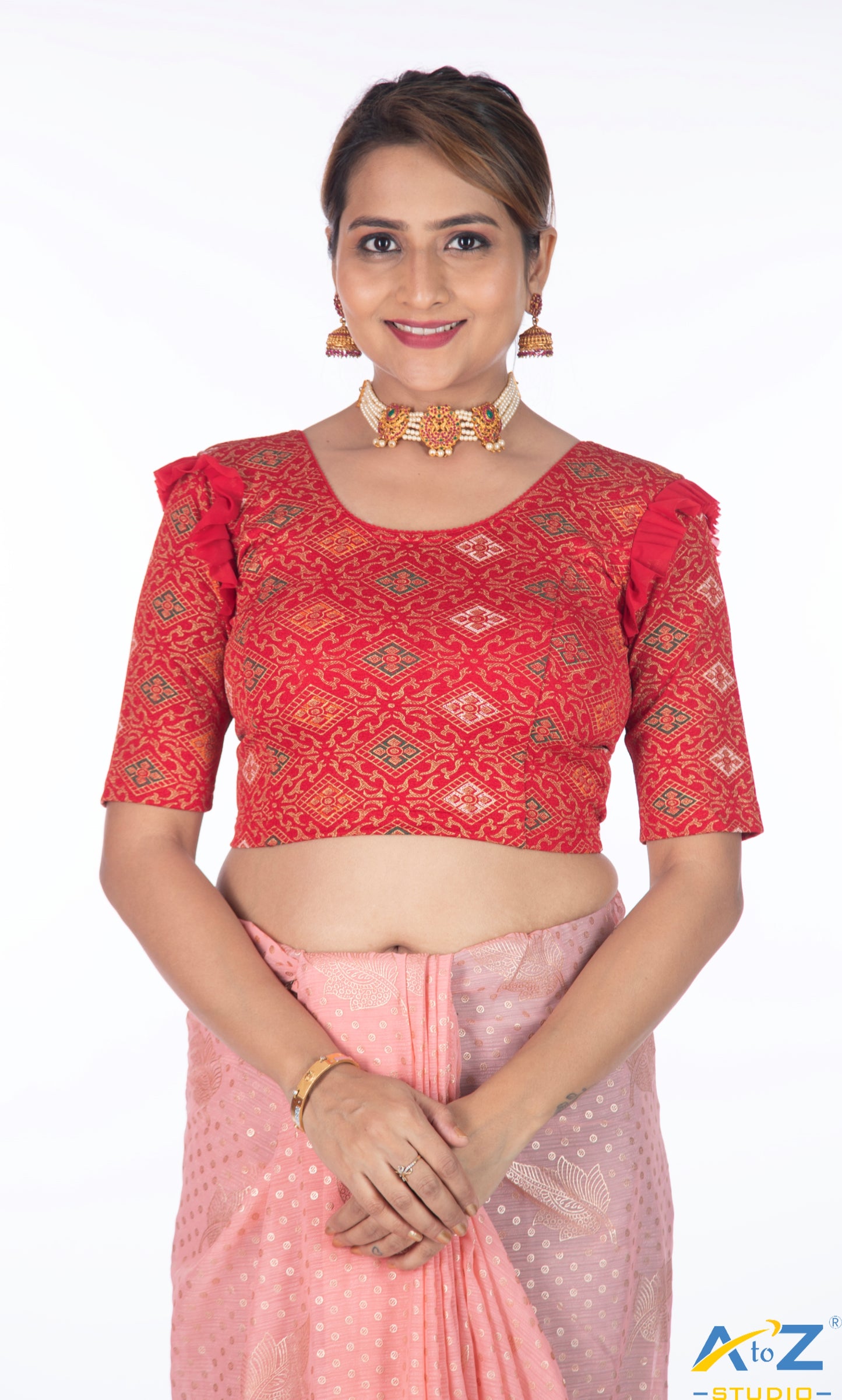 Red Crush Blouse with Kite Print