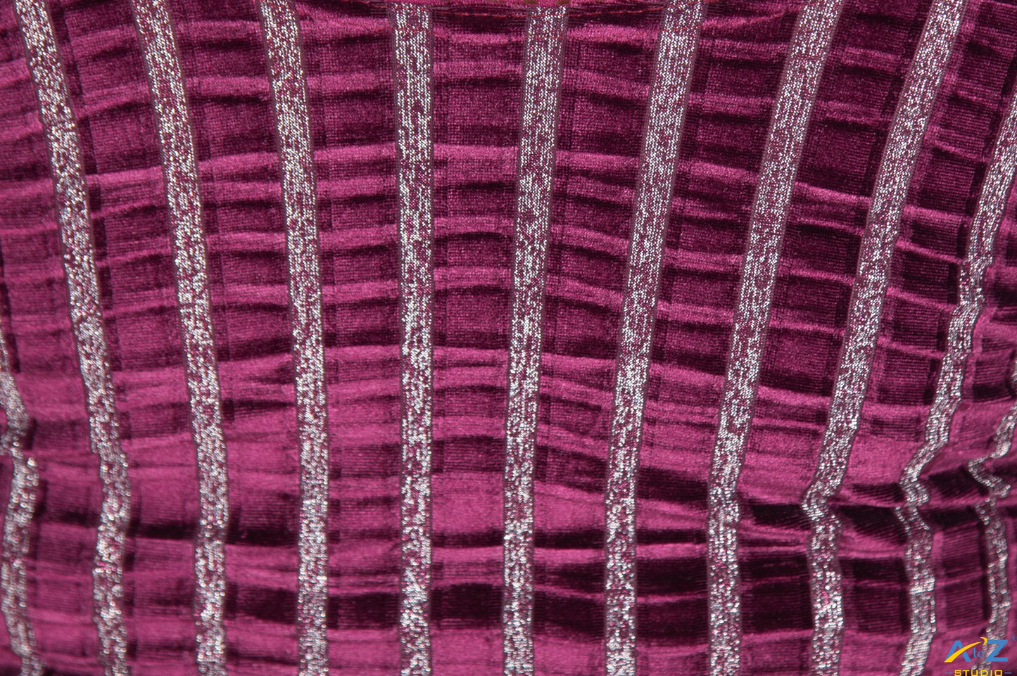 Maroon Velvet Blouse with Silver Shimmer
