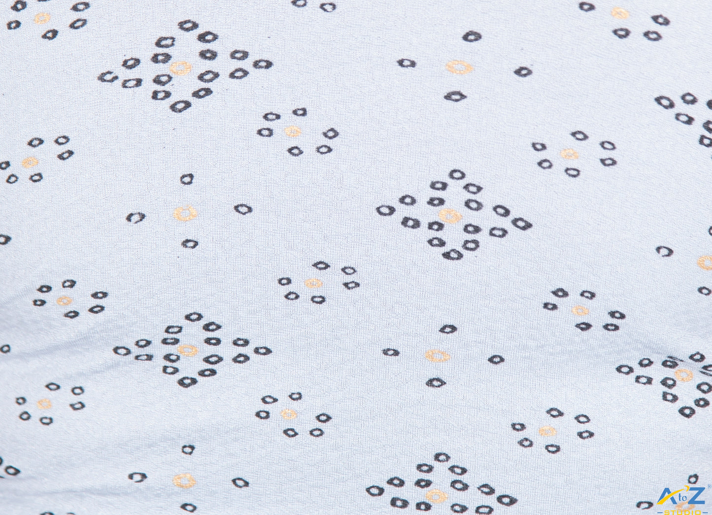 Sky Grey Crush Blouse with Bandhani Print