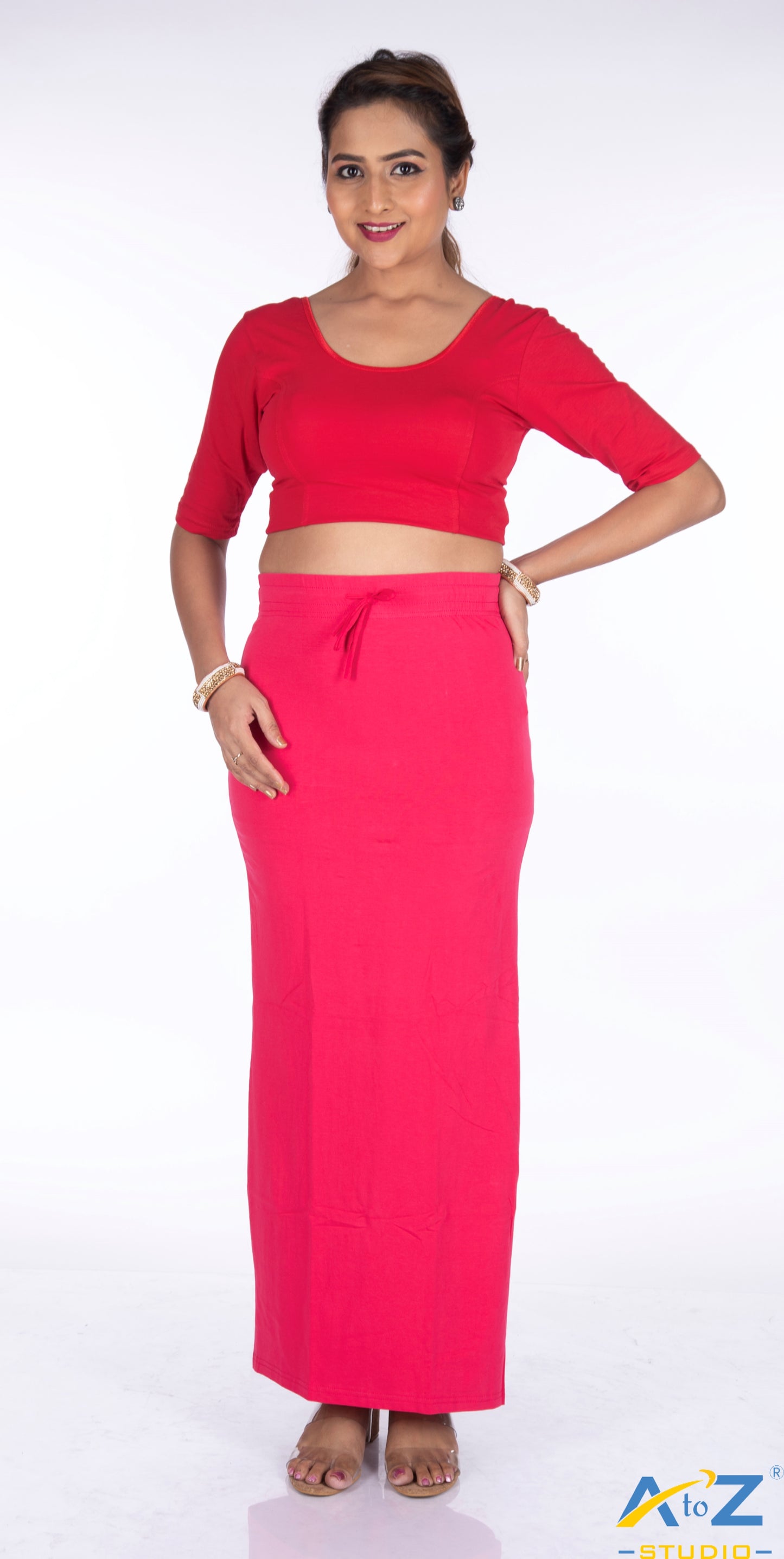 V Pink Plain Cotton Shapewear