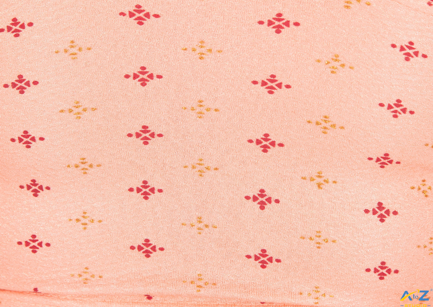 Peach Crush Blouse with Foil Print