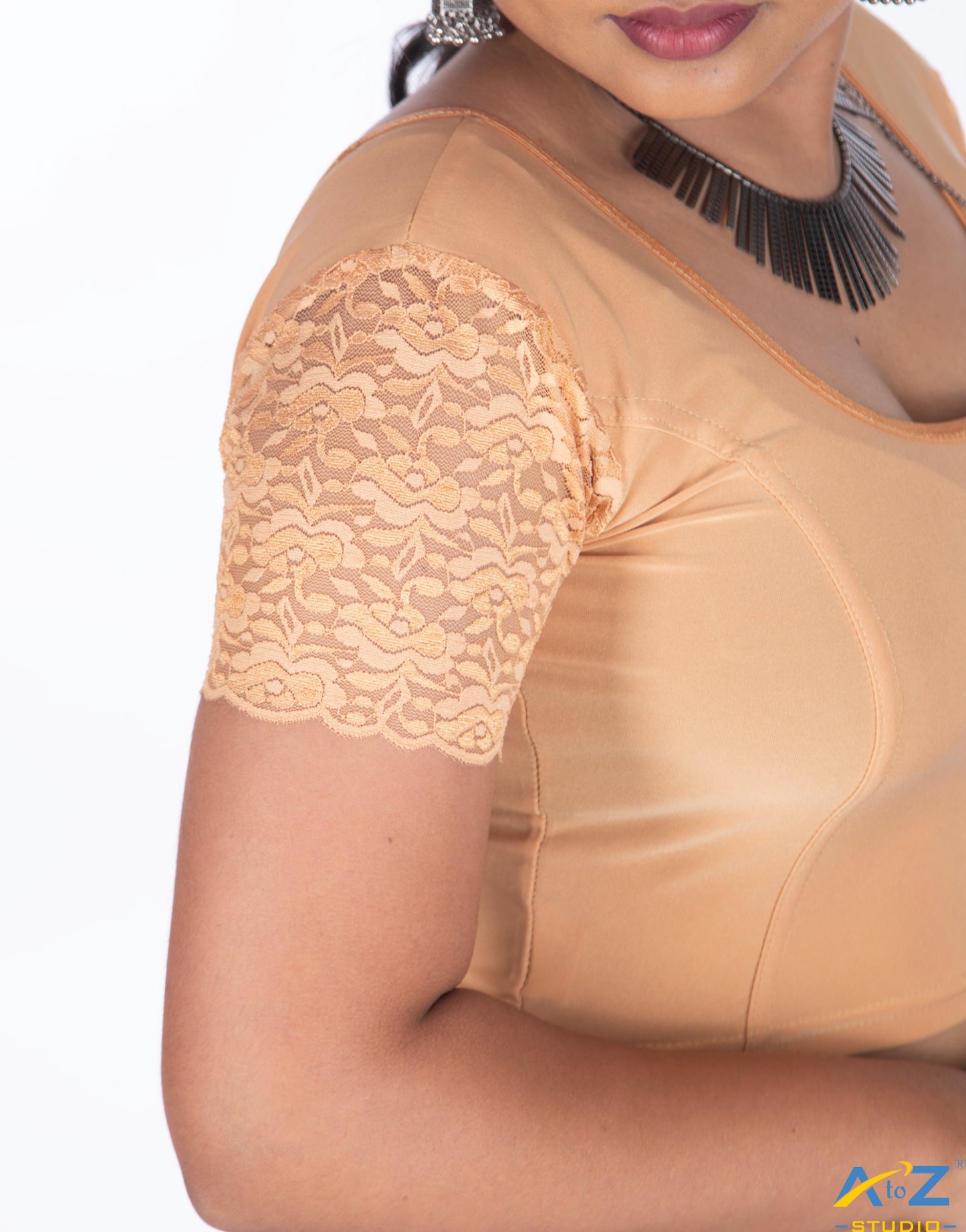 Chiku  Polyester Lycra Net Short Sleeves