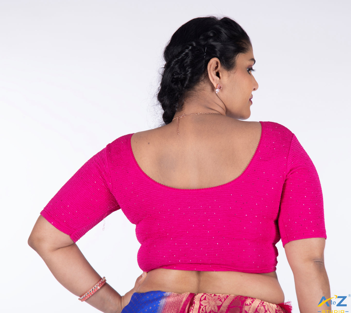 Rani  Crush Fabric Tissue Stone Work Blouse