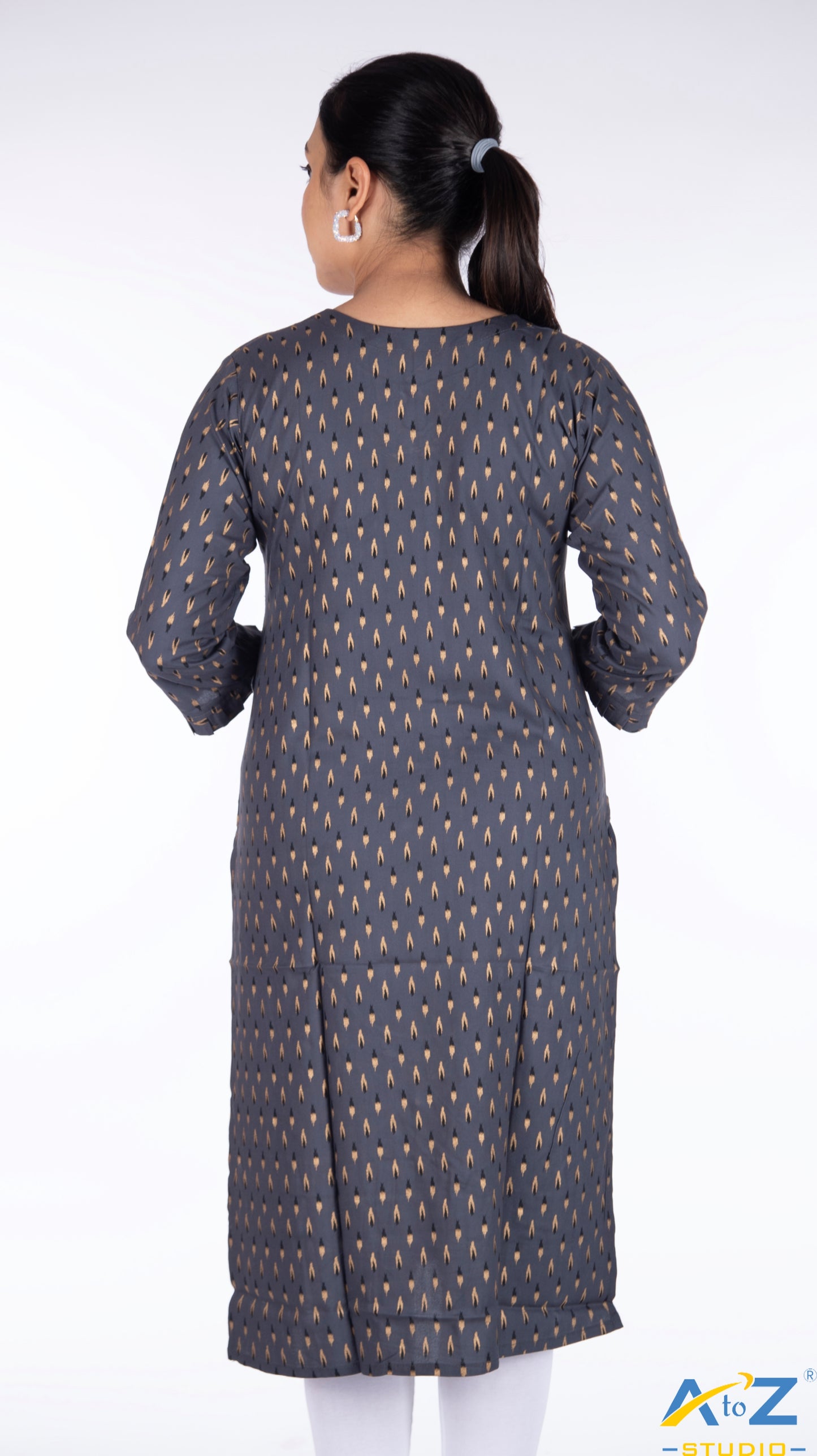 Vibrant Dark Grey Kurti with a Minimalist Touch