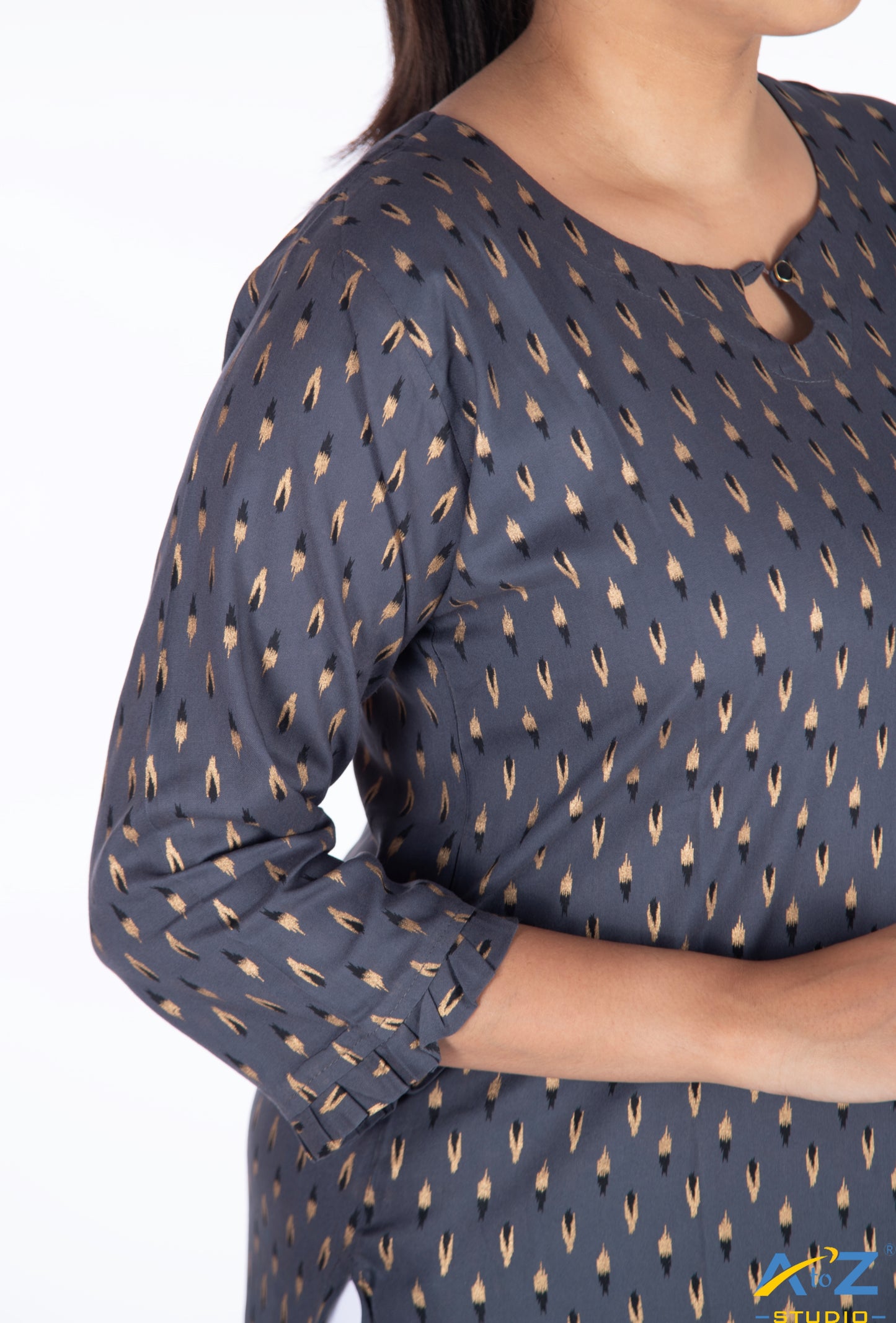 Vibrant Dark Grey Kurti with a Minimalist Touch