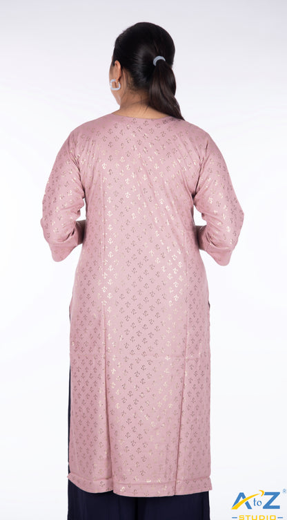 Peach Kurti with Golden Anchor Design