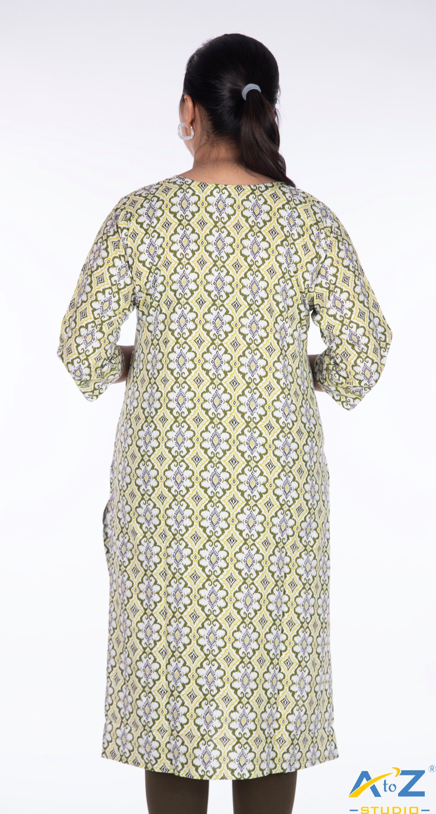 Soft Mehendi Kurti with Elegant, Minimalist Design